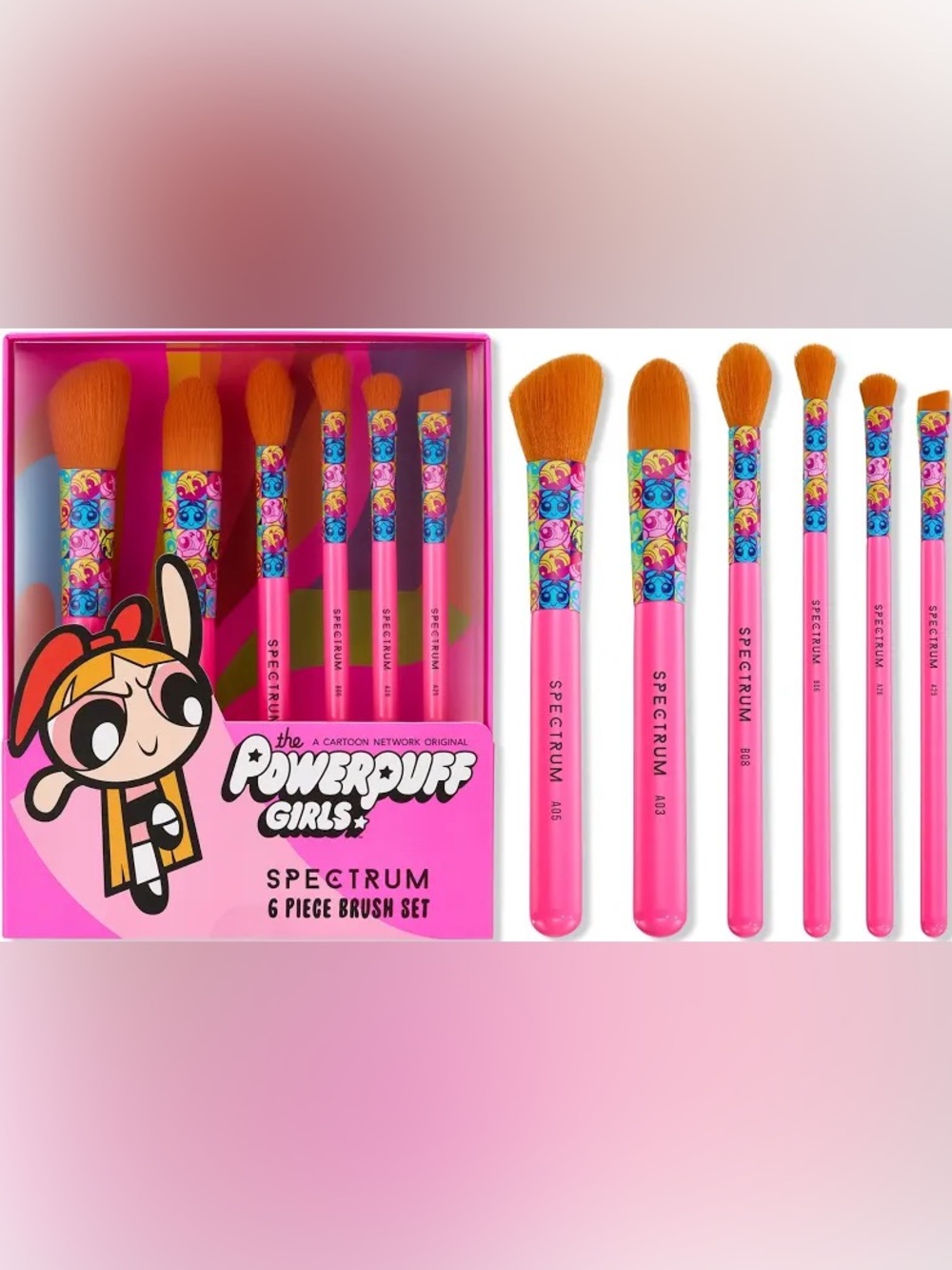 Spectrum x The Powerpuff Girls Blossom 6-piece Makeup Brush Set Brand New In Box